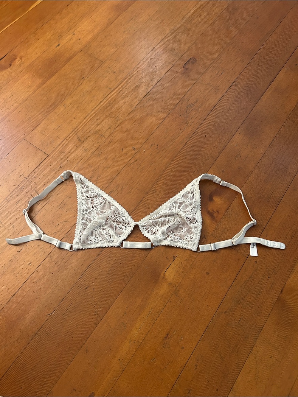 Lonely the Label Lace Triangle Bralette in Ivory 32 B